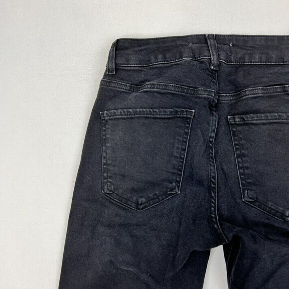 Denim & Co. Womens Distressed Five Pocket Skinny Jeans Black Size 4 - Picture 8 of 10
